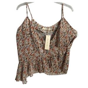 Anthropologie Lenon Spaghetti Straps Floral Print Blouse Size‎ L